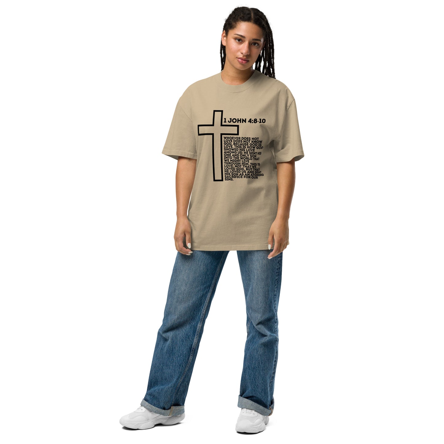 Bible Quote T-Shirt, Oversized faded t-shirt