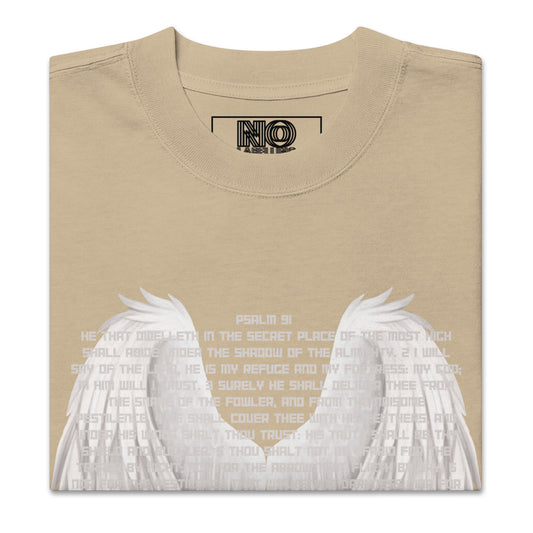 Bible Quote T-Shirt with Scripture verse Psalm 91, Oversized faded t-shirt