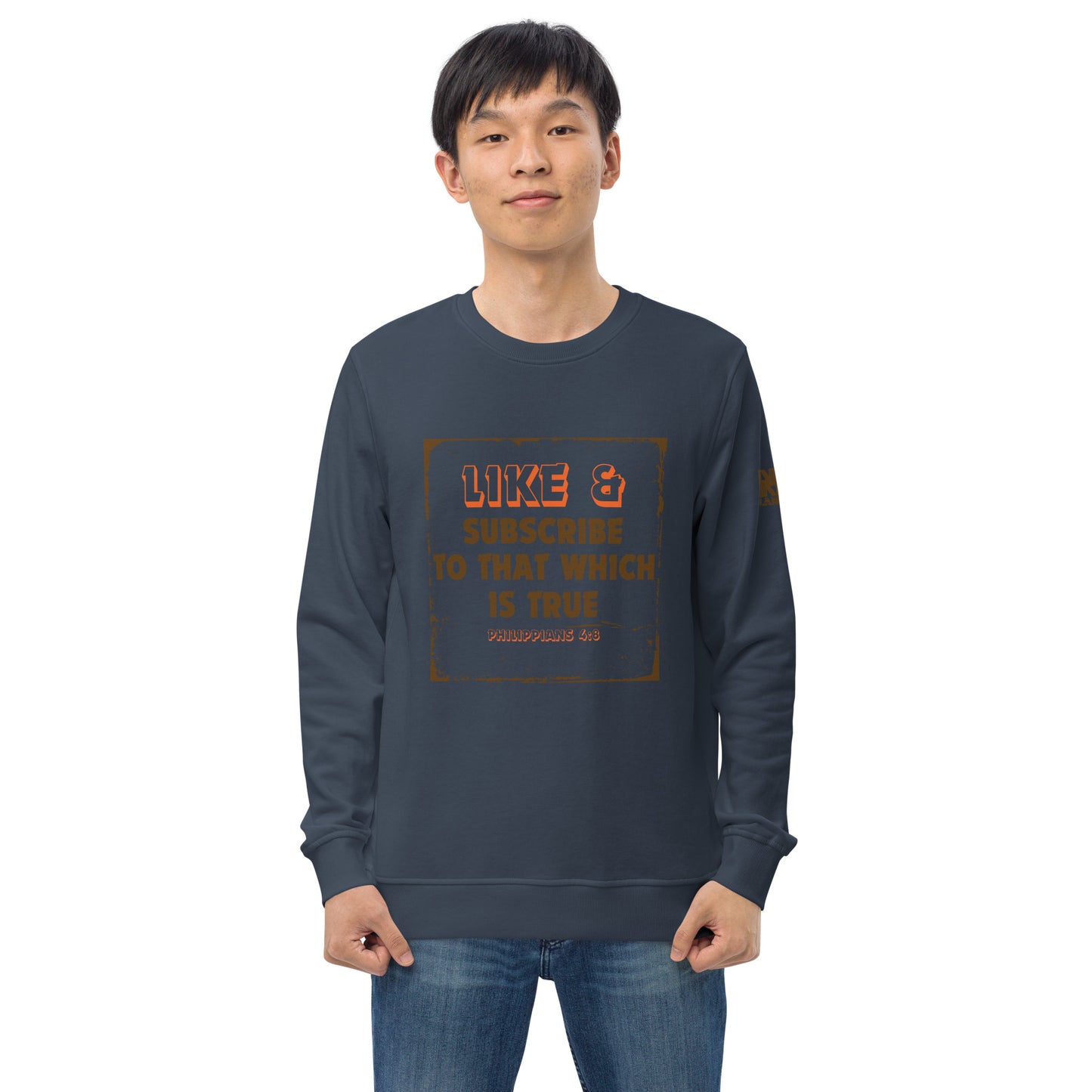 Bible verse Unisex organic sweatshirt, Subscribe