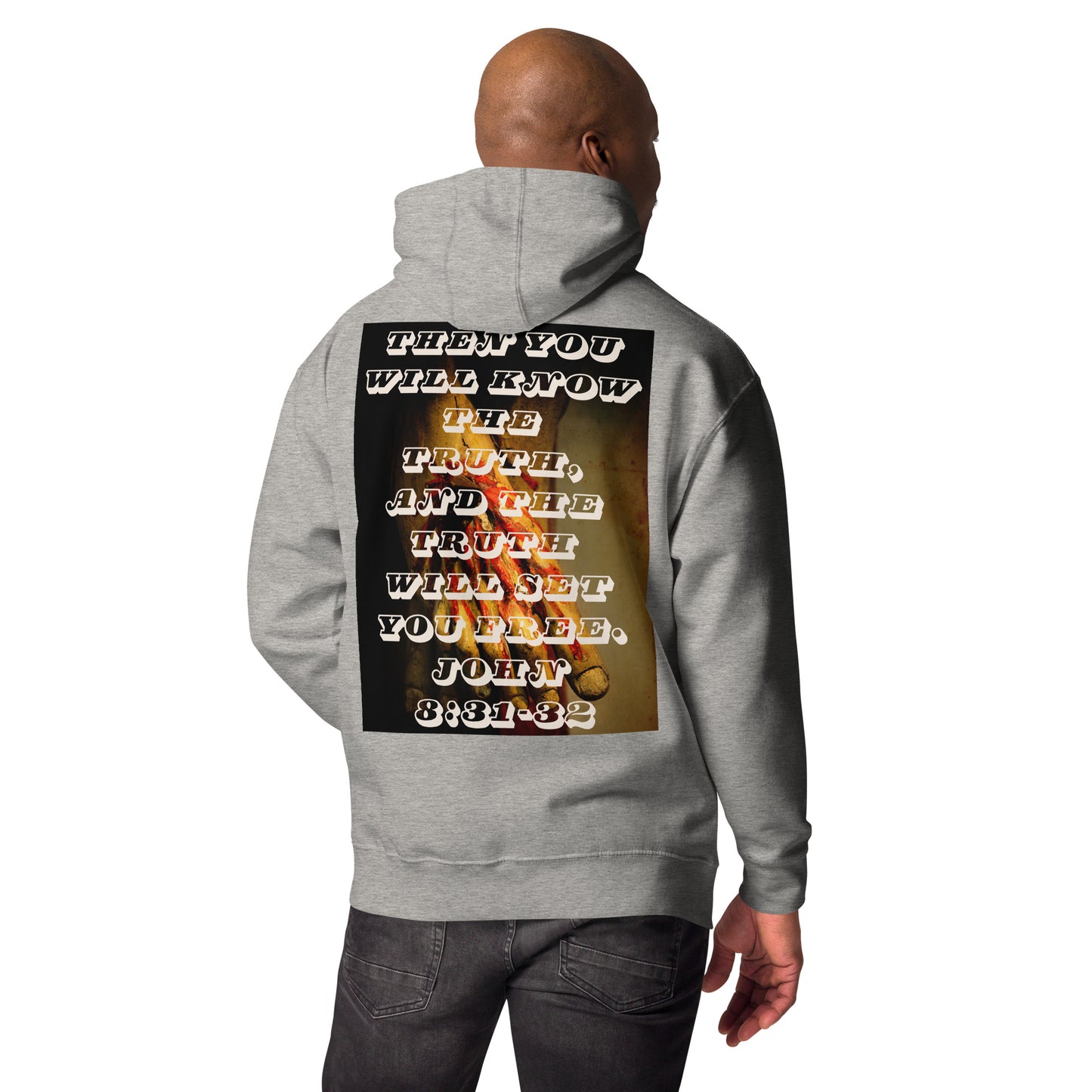 Christian Men's Hoodie With Bible Verse - You will Know The Truth