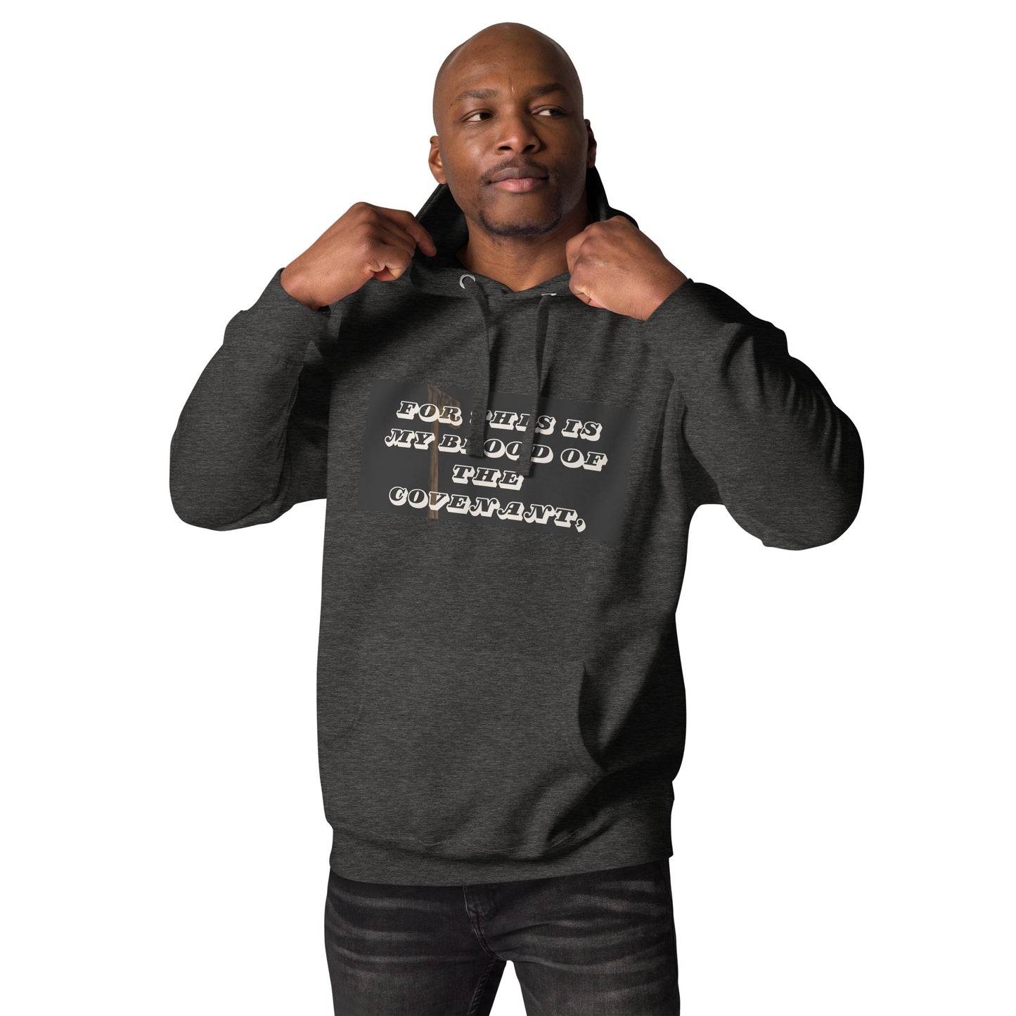 Christian Men's Hoodie With Bible Verse - Blood of The Covenant