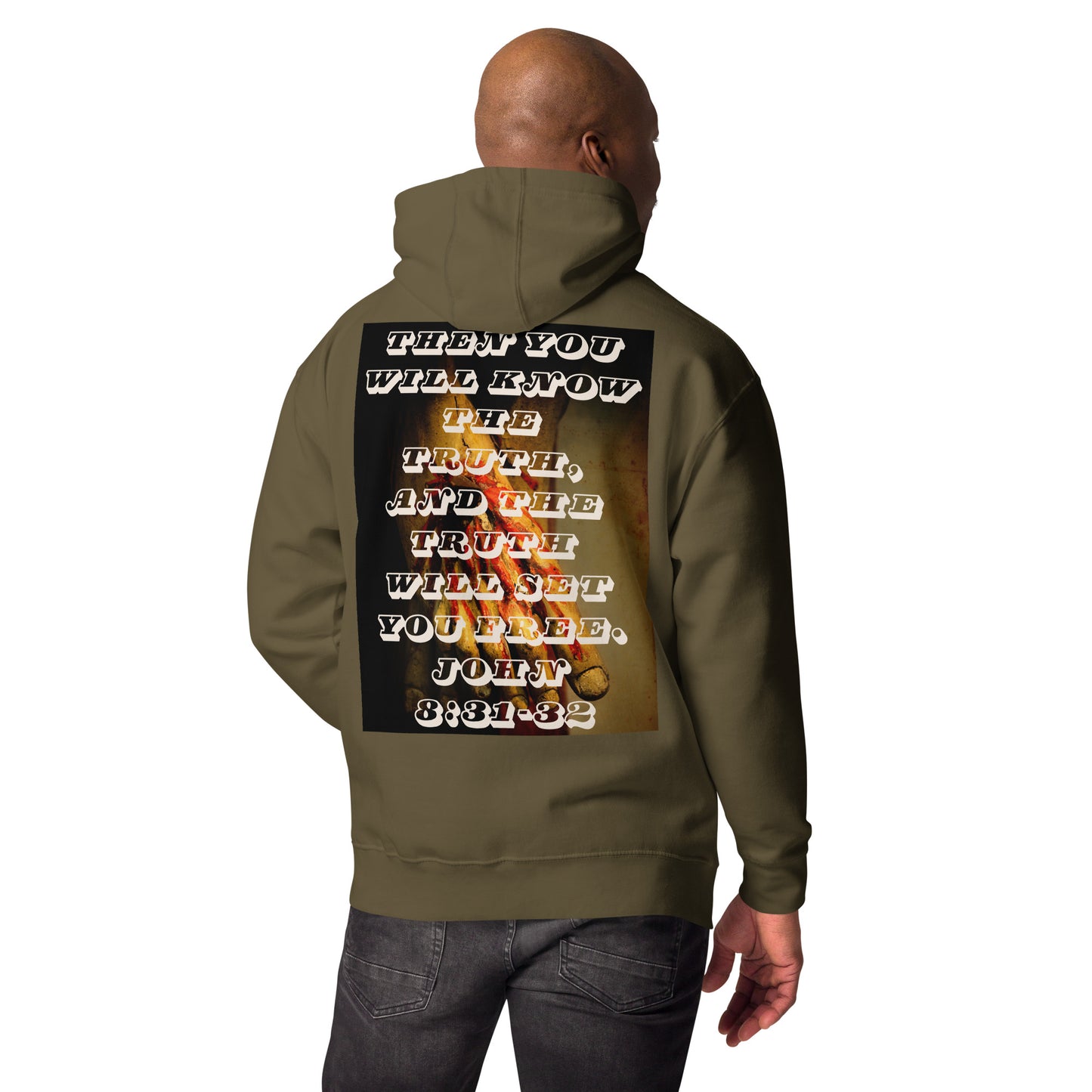 Christian Men's Hoodie With Bible Verse - You will Know The Truth