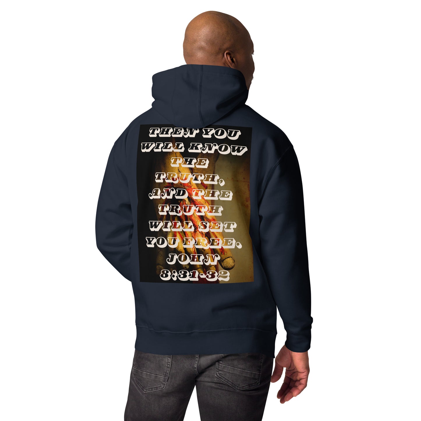 Christian Men's Hoodie With Bible Verse - You will Know The Truth