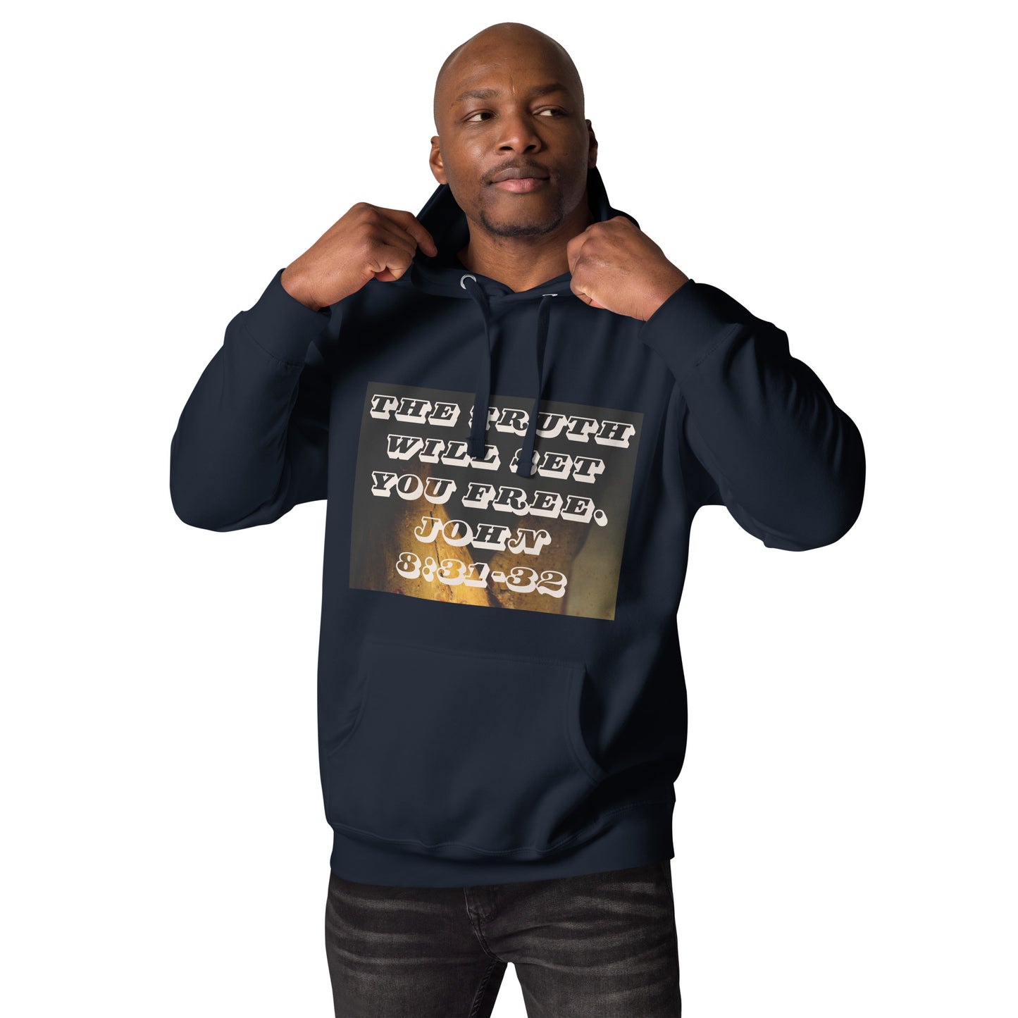 Christian Men's Hoodie With Bible Verse - You will Know The Truth