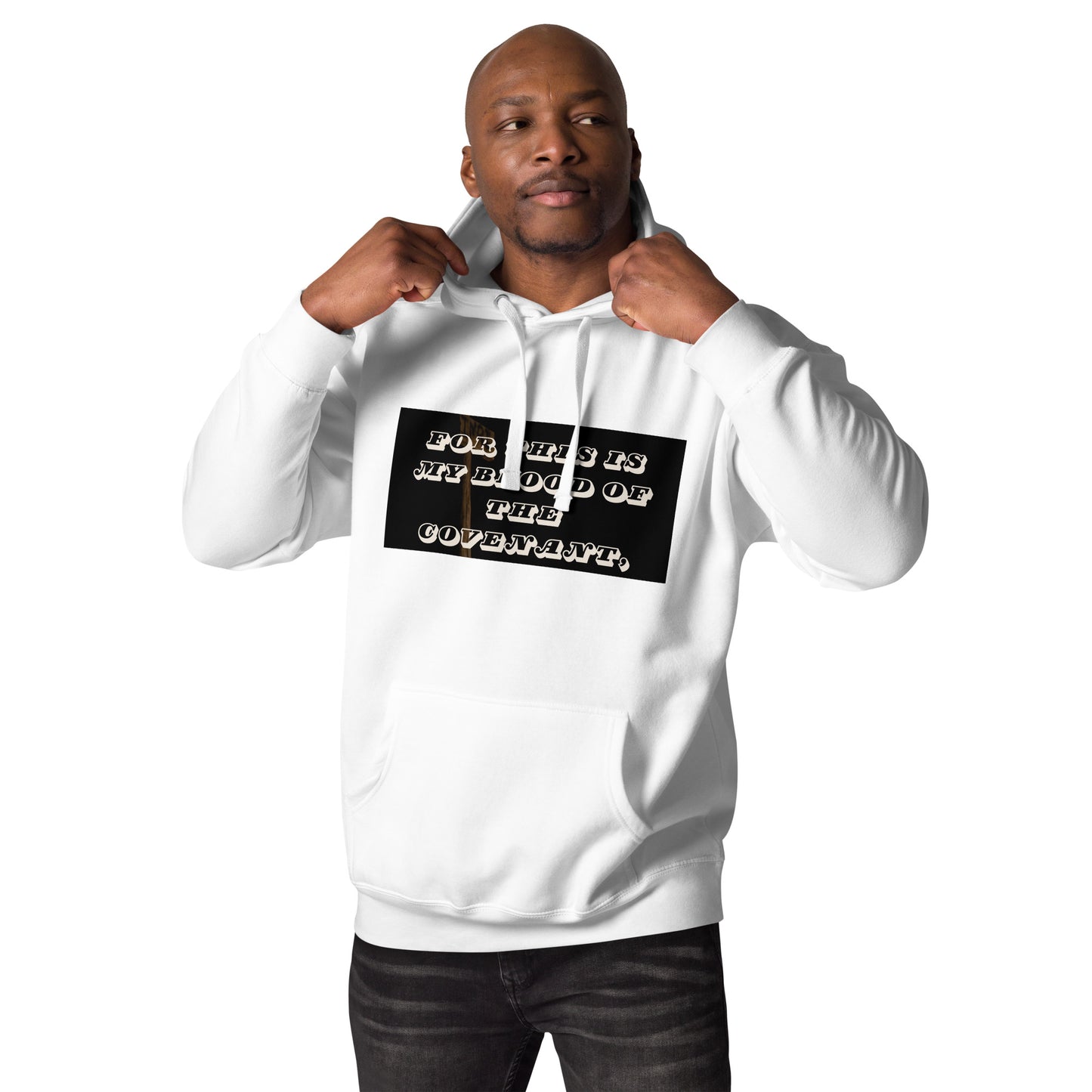 Christian Men's Hoodie With Bible Verse - Blood of The Covenant