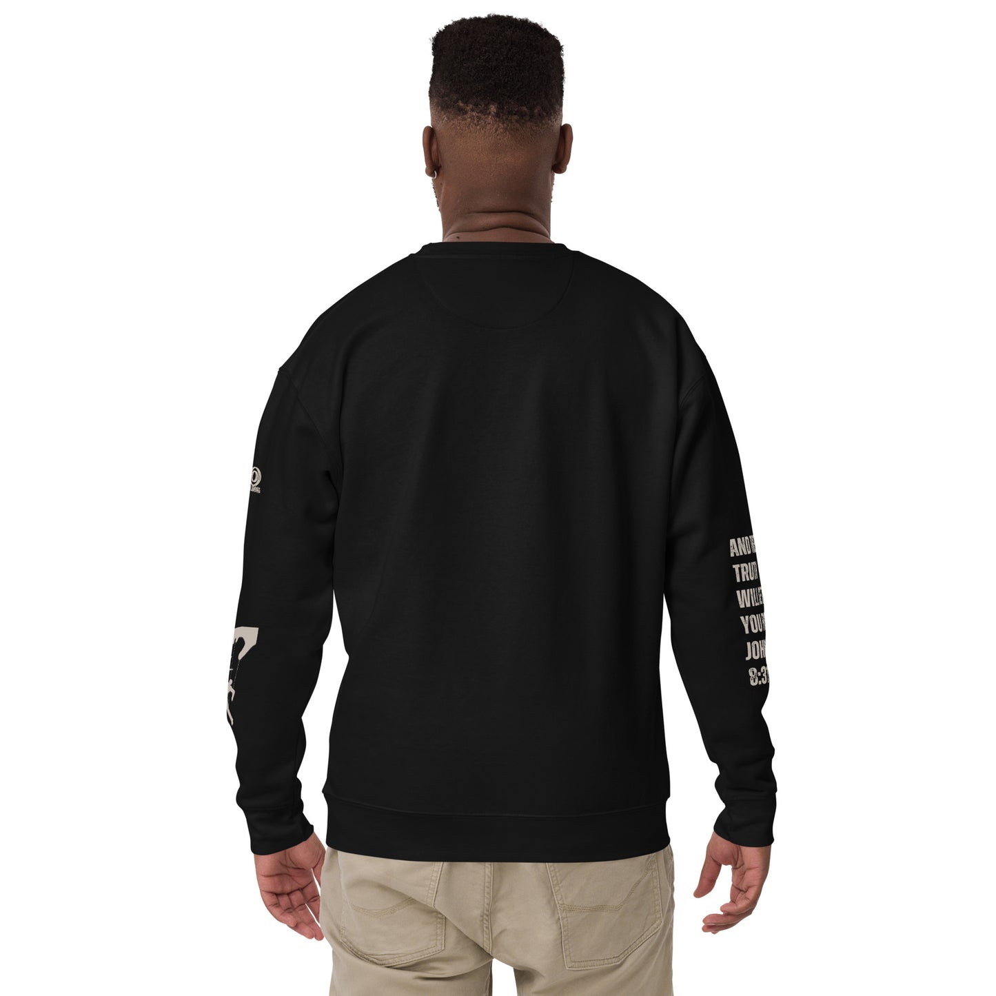 Bible Verse Premium Sweatshirt - Jesus Sets You Free, Black