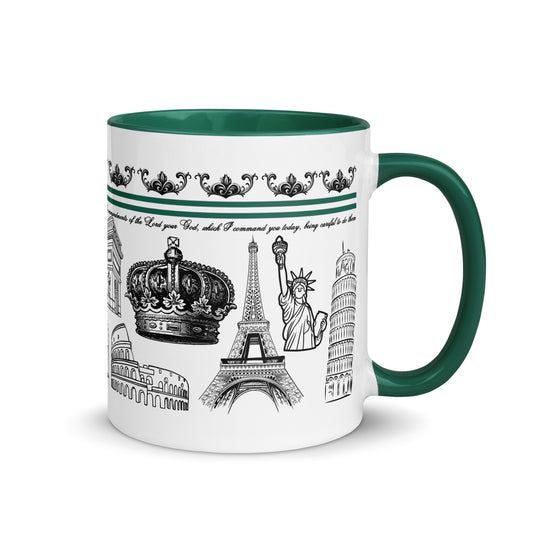 Scripture Mug With Bible Quote From Deuteronomy 28:13, The Head And Not The Tail, Green Color Inside