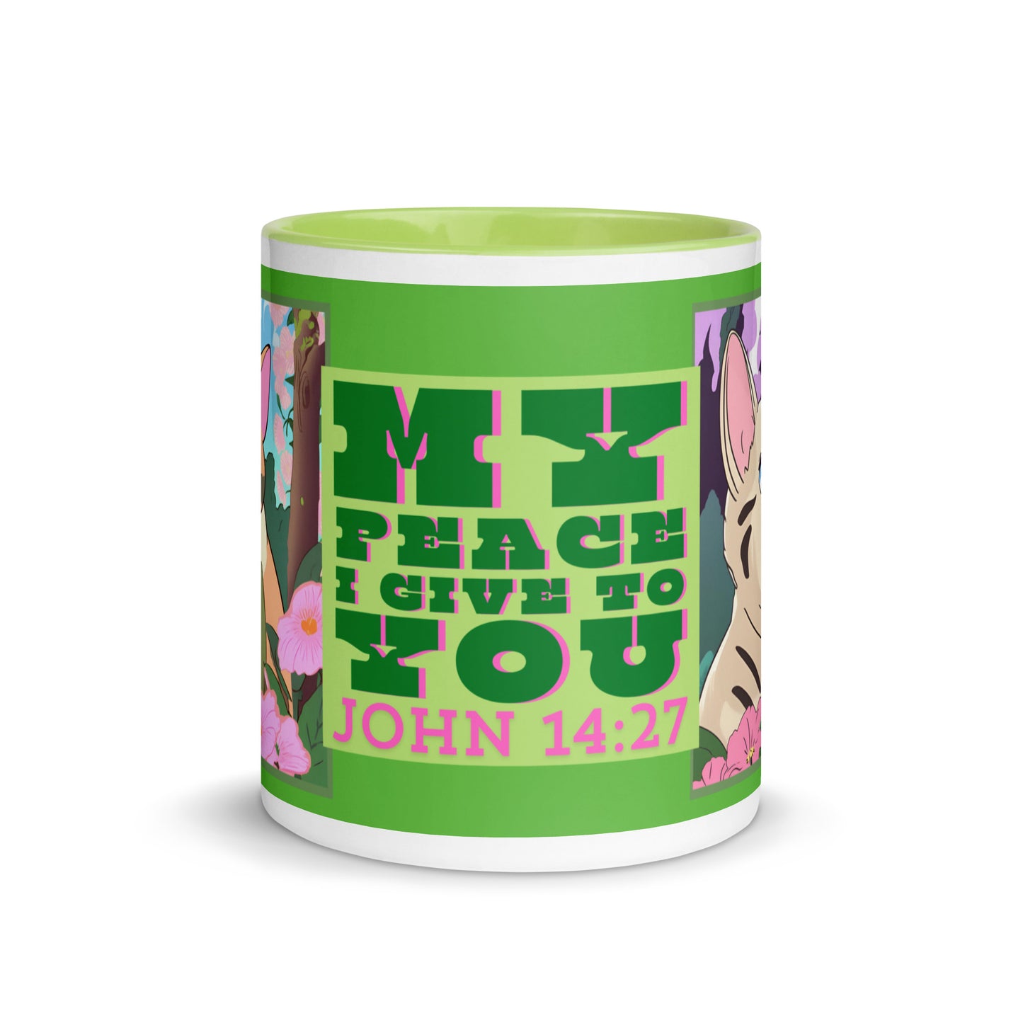 Bible Quote Mug with Color Inside - Green