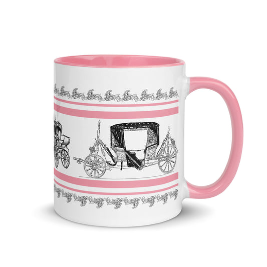 Carriages Mug with Pink Color Inside