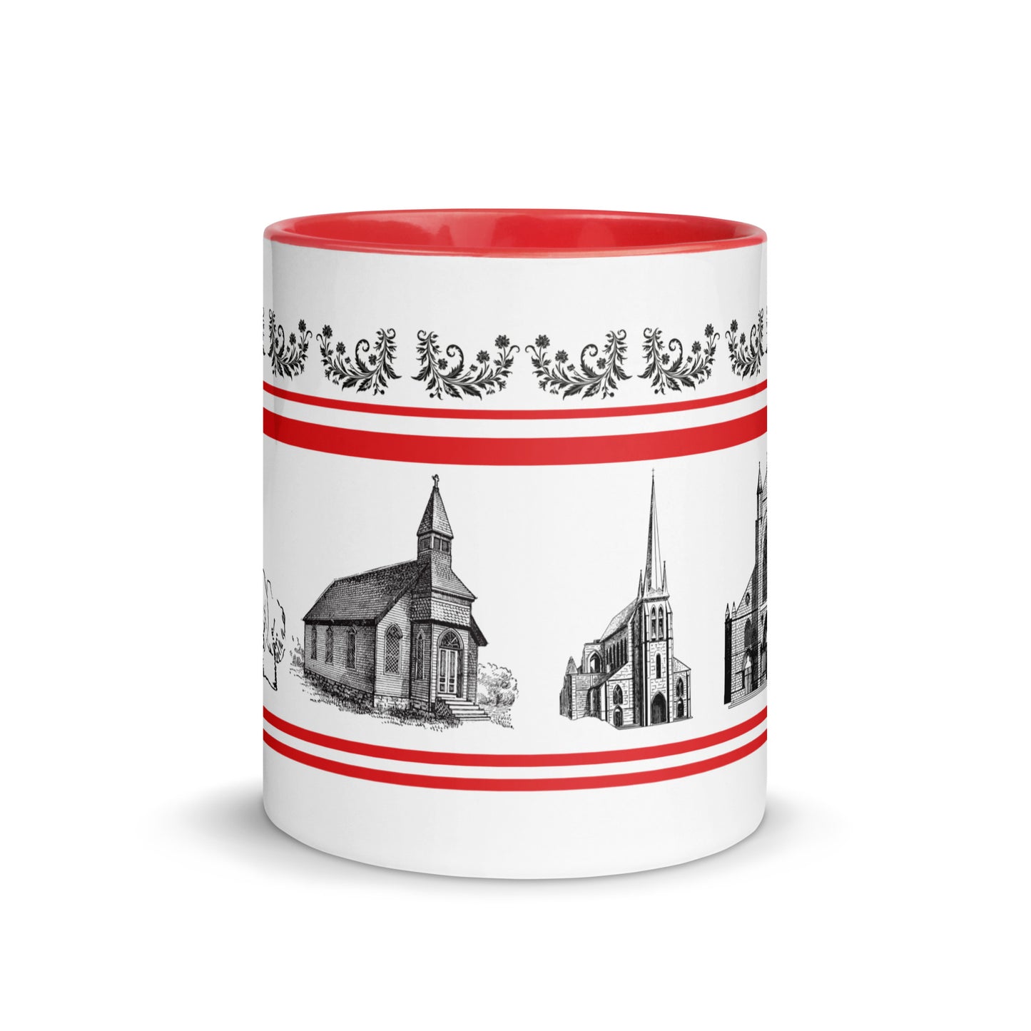 Church Mug with Red Color Inside