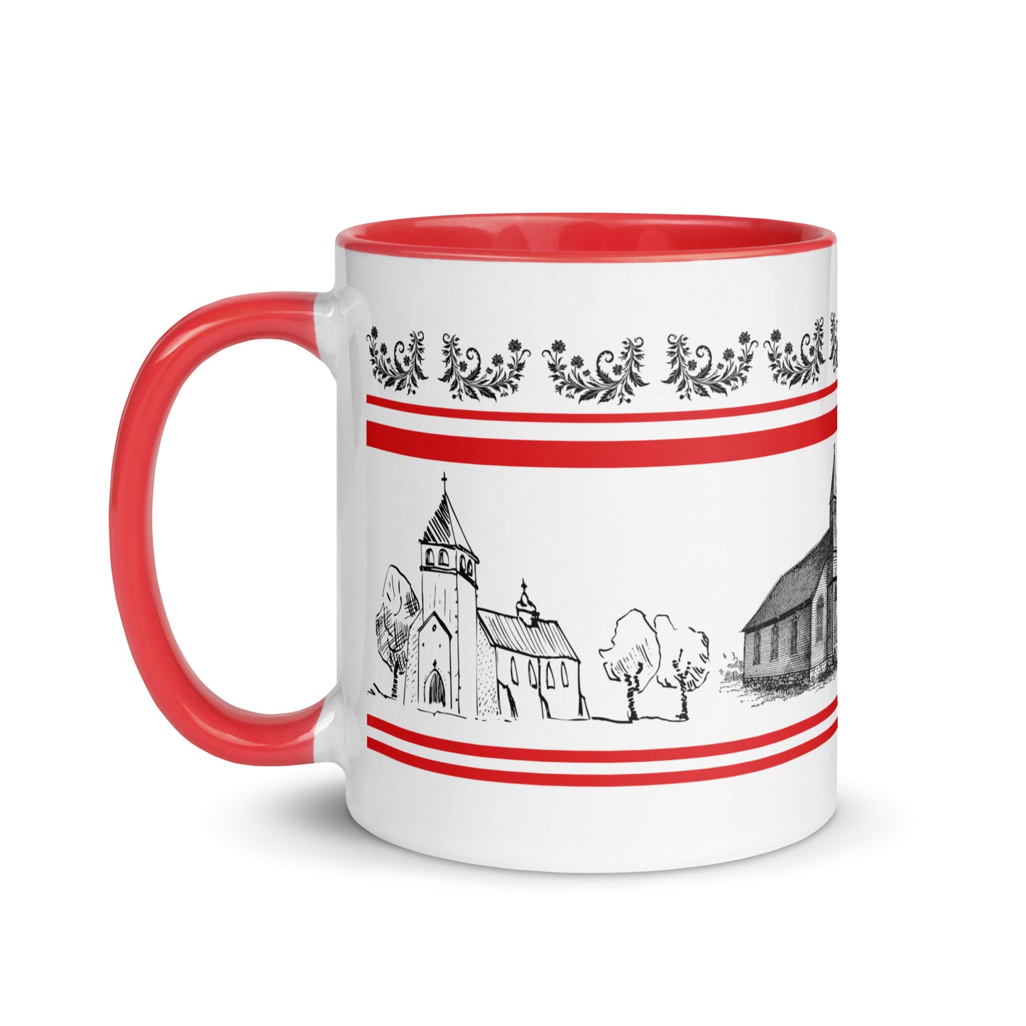 Church Mug with Red Color Inside