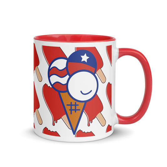 Mug with Color Inside - USA 4th of July - Red