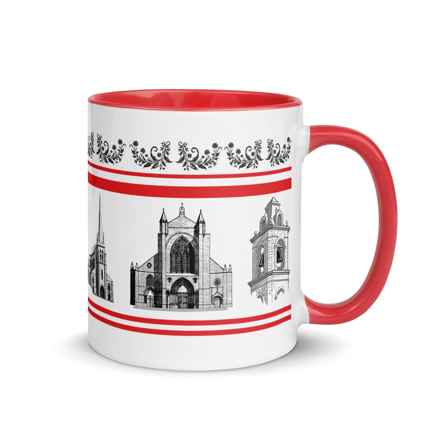 Church Mug with Red Color Inside